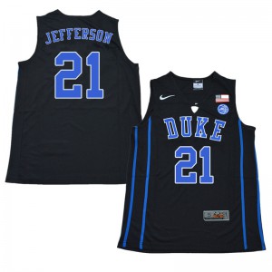 Mens Duke Blue Devils #21 Amile Jefferson Black Basketball Jerseys 852968-513