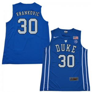 Men Duke University #30 Antonio Vrankovic Blue Stitch Jersey 842333-895