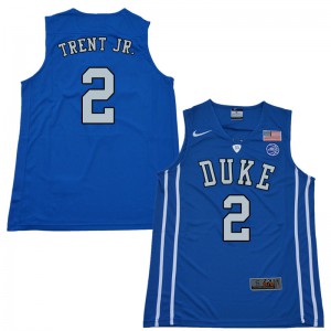 Men's Duke #2 Gary Trent Jr. Blue NCAA Jerseys 544454-475
