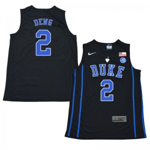 Men Duke University #2 Luol Deng Black Embroidery Jersey 649092-837