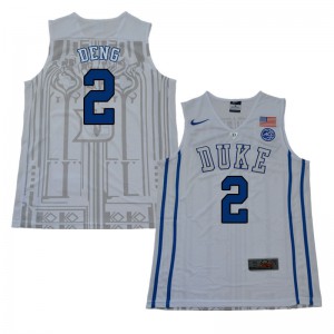 Men's Duke University #2 Luol Deng White Basketball Jersey 153288-972