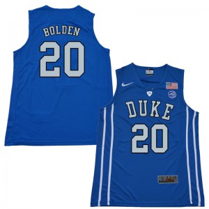 Mens Duke Blue Devils #20 Marques Bolden Blue Stitched Jerseys 312086-222