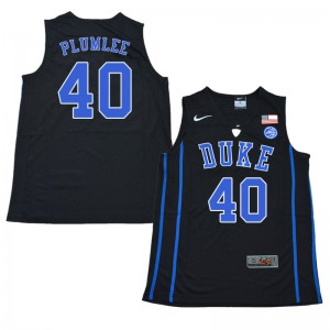 Mens Duke University #40 Marshall Plumlee Black Embroidery Jersey 487556-270