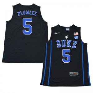 Men's Duke University #5 Mason Plumlee Black Stitch Jersey 729948-486