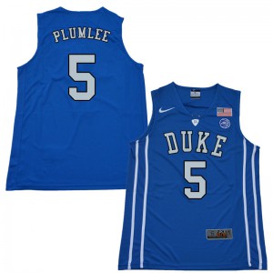 Men Duke University #5 Mason Plumlee Blue Player Jerseys 589621-953