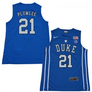 Men Duke University #21 Miles Plumlee Blue Basketball Jersey 847258-341