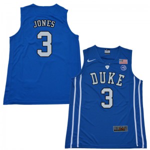 Men Duke #3 Tre Jones Blue University Jersey 366205-930