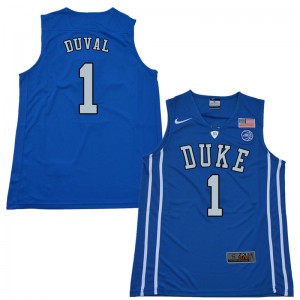 Men's Duke #1 Trevon Duval Blue Stitched Jersey 415618-919