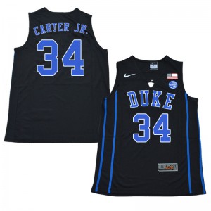 Men Duke Blue Devils #34 Wendell Carter Jr. Black Embroidery Jerseys 793145-775