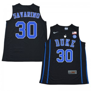Men's Duke University #30 Michael Savarino Black Embroidery Jerseys 313562-487