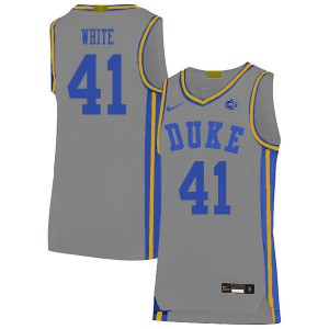 Men's Duke Blue Devils #41 Jack White Gray Stitched Jerseys 990496-558