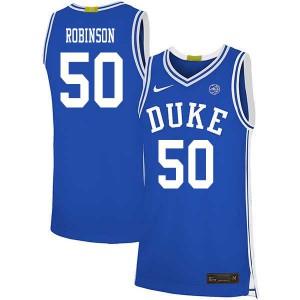 Mens Duke Blue Devils #50 Justin Robinson Blue College Jerseys 302510-430