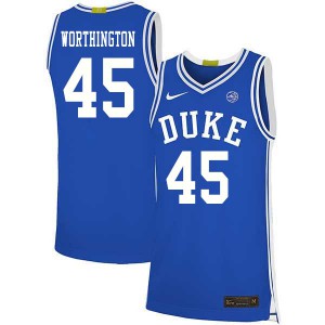 Men Duke #45 Keenan Worthington Blue Stitched Jersey 848722-370
