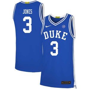 Mens Duke Blue Devils #3 Tre Jones Blue NCAA Jersey 453092-401