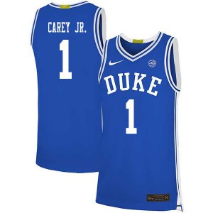 Mens Duke #1 Vernon Carey Jr. Blue Embroidery Jersey 842537-780