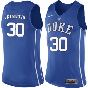 Mens Duke Blue Devils #30 Antonio Vrankovic Blue College Jersey 292867-889