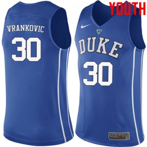 Youth Duke University #30 Antonio Vrankovic Blue Stitch Jerseys 308999-280