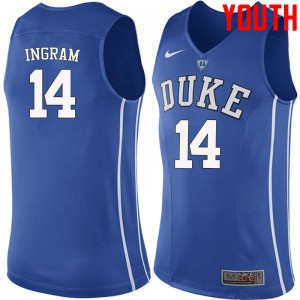Youth Duke #14 Brandon Ingram Blue NCAA Jersey 437498-462