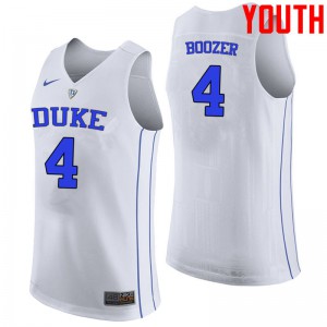Youth Duke University #4 Carlos Boozer White Stitch Jersey 291387-433