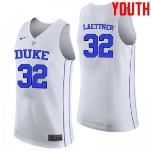 Youth Duke #32 Christian Laettner White College Jerseys 344440-708