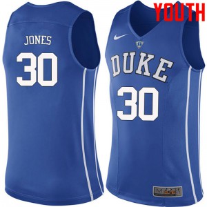 Youth Duke #30 Dahntay Jones Blue Official Jerseys 310648-506