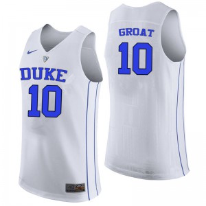 Men Duke University #10 Dick Groat White Stitch Jersey 572980-243