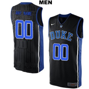 Men's Duke #00 Custom Black Official Jerseys 866214-600
