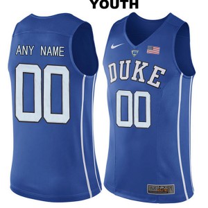 Youth Blue Devils #00 Custom Blue University Jersey 955891-606