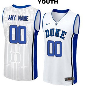 Youth Duke Blue Devils #00 Custom White Elite Stitch Jerseys 275921-447
