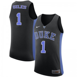 Mens Blue Devils #1 Harry Giles Black Embroidery Jersey 376235-752
