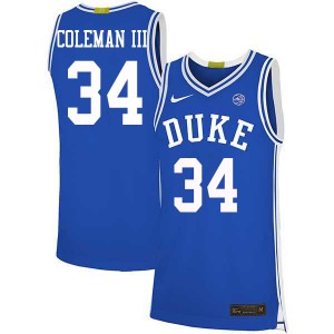 Mens Duke Blue Devils #34 Henry Coleman III Blue Official Jersey 775745-392