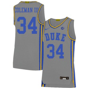 Mens Duke Blue Devils #34 Henry Coleman III Gray University Jersey 270045-903
