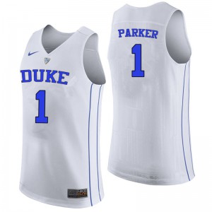 Men Duke University #1 Jabari Parker White NCAA Jersey 159716-799