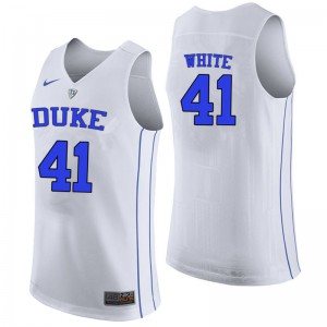 Men Duke University #41 Jack White White Embroidery Jersey 529730-341