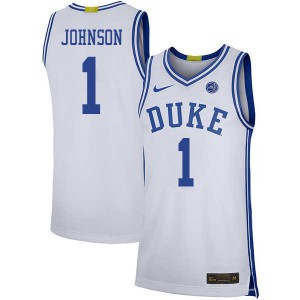 Mens Duke Blue Devils #1 Jalen Johnson White University Jersey 870364-641