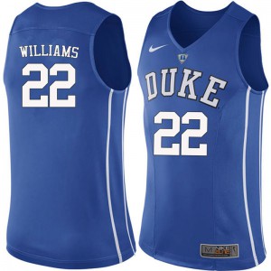 Men Duke Blue Devils #22 Jason Williams Blue College Jerseys 751117-189