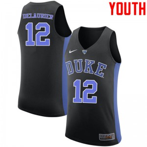 Youth Duke University #12 Javin DeLaurier Black Stitch Jerseys 325124-785