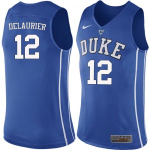 Men's Duke #12 Javin DeLaurier Blue Player Jersey 294527-359