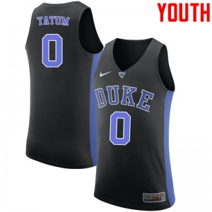 Youth Duke Blue Devils #0 Jayson Tatum Black Stitched Jerseys 606776-723