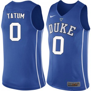 Men Blue Devils #0 Jayson Tatum Blue University Jersey 616375-545