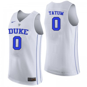 Mens Duke #0 Jayson Tatum White NCAA Jerseys 885606-557