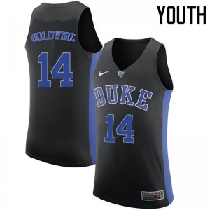 Youth Duke Blue Devils #14 Jordan Goldwire Black Stitched Jerseys 600931-988