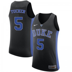 Men's Blue Devils #5 Jordan Tucker Black High School Jersey 604432-151