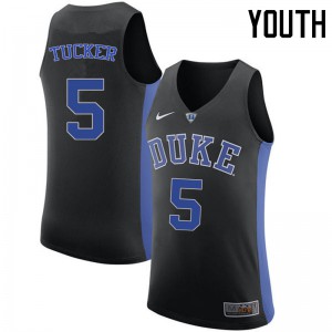 Youth Blue Devils #5 Jordan Tucker Black High School Jersey 925358-362
