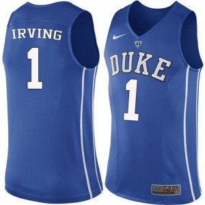Men's Duke #1 Kyrie Irving Blue Official Jerseys 338335-850