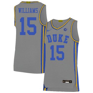 Mens Duke Blue Devils #15 Mark Williams Gray Alumni Jerseys 469927-593