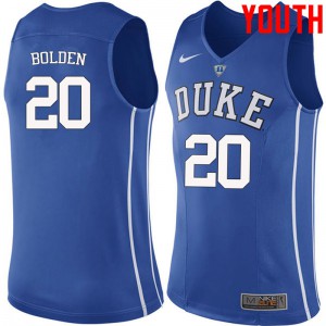 Youth Duke University #20 Marques Bolden Blue College Jersey 983502-798