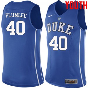 Youth Duke University #40 Marshall Plumlee Blue NCAA Jerseys 330014-641