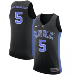 Men Duke University #5 Mason Plumlee Black Official Jersey 566057-496