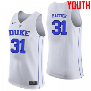 Youth Duke #31 Shane Battier White NCAA Jersey 795131-628